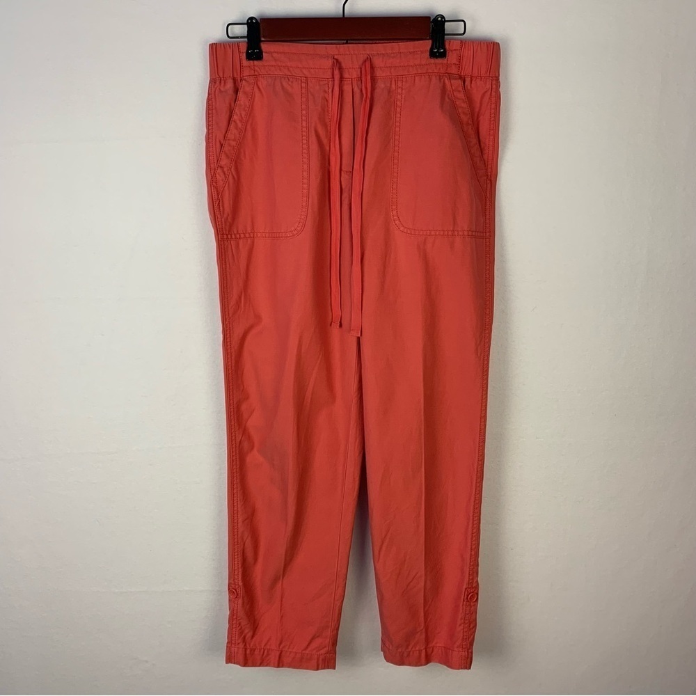 Talbots Red Cropped Pull On Drawstring Pants